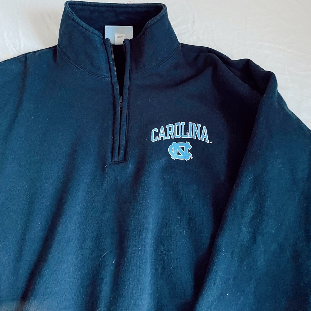 cute north carolina quarter zip pullover from champion in navy blue